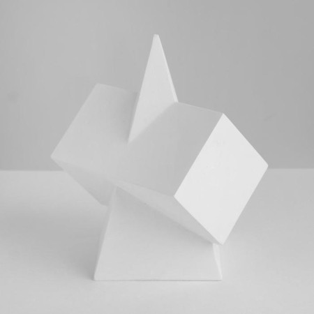Geometric figure section of the parallelepiped in the pyramid, 20 cm (gypsum)