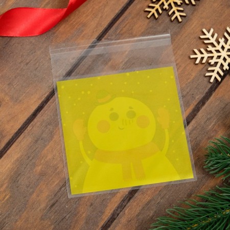 BOPP package with sticky tape, "snowman", 10 x 11 cm-1