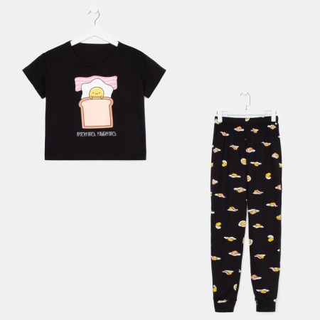 Female pajamas (T -shirt and trousers) KAFTAN EGG p. 52-54, black-9
