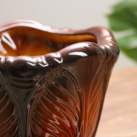 Flower pot "Oak No. 2" 1 variety, 3.5 l, brown-2
