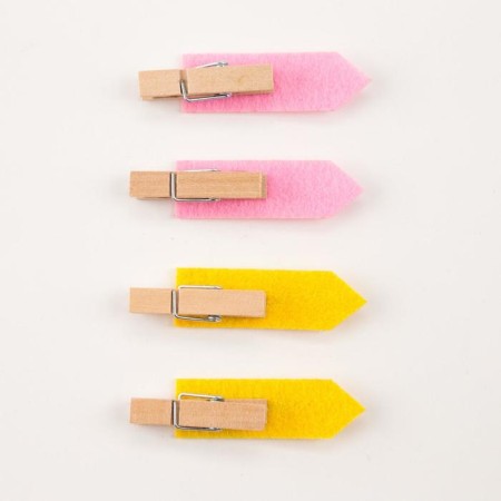 Set of decorative clothespins "Bloom" 4 pcs, felt/tree-4
