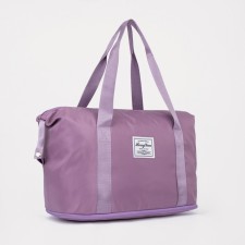 Sports bag with lightning, with an increase, external pocket, lilac color