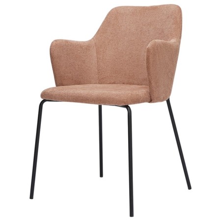 Dwight chair, 510 × 550 × 860 mm, textured Shenill, pink color-3