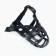 Muzzle for dogs No. 2 with a tripartite strap, rubber, DN 7.5 cm, ohm 26.5 cm, black
