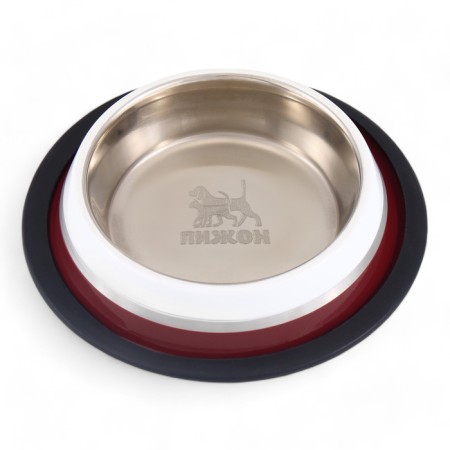 A bowl with a non-slip base, 225 ml, brown-white-1
