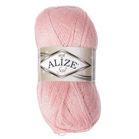 Yarn "SAL SIM" 95% acrylic, 5% metallic 460m/100g (363 delicate rose)-1