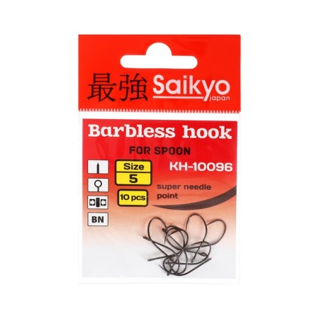 Hooks Saikyo KH-10096 BARBLESS BN No. 5, 10 pcs