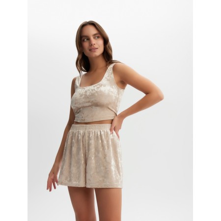 TOP Women's KAFTAN VELVET 40-42, beige-7