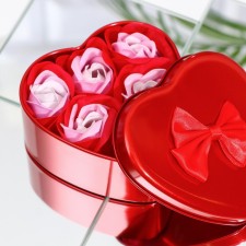Soap roses, three -color, set of 6 pcs.