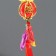 Plastic suspension, textile "Red Cash bag with peanuts" 2.5x3.5x32 cm