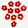 Knitted flower, set 10 pcs., Size 1 pc., 4 × 1.5 cm, red color