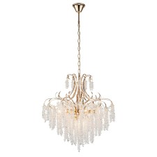 Suspended lamp ESCADA, 2108/8P. 8x40W, E14, 580x580x580 mm, gold color/transparent
