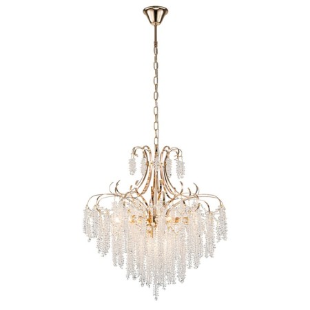 Suspended lamp ESCADA, 2108/8P. 8x40W, E14, 580x580x580 mm, gold color/transparent
