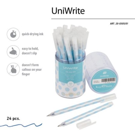 Gel handle Bruno Visconti Uniwrite Light Blue Polka Dots, 0.5 mm, blue ink-3