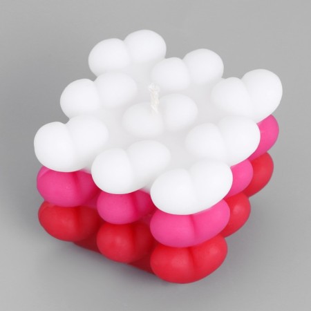 Figure candle "Babble Heart" 6 cm, white-pink-2