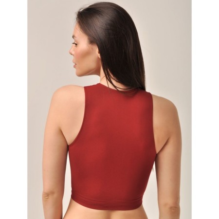 Women's top with a halter neckline Mirey Top Halter Neck, size 44-46, color dark cherry-1