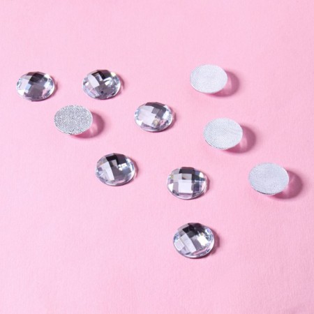 Rhinestones “circle”, d = 14 mm, 10 pcs, white color-1
