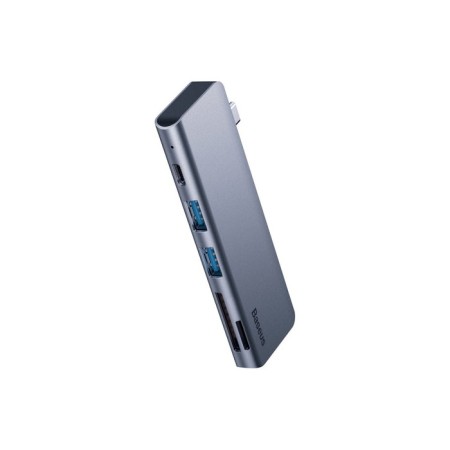 Adapter Lander (HUB) Baseus UCN3266, Type-C-2XUSB3.0 + HDMI + PD + TF/SD, Gray-6