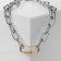 Necklace "chain" screw, golden-silver color, 50 cm