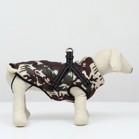 Jacket for dogs with a harness, size 3xl, camouflage-1