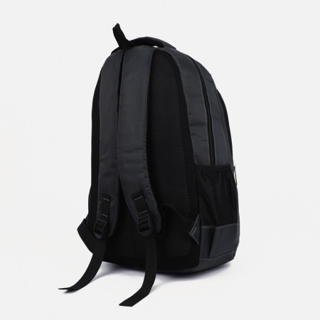 Youth backpack from textiles, 2 departments, 2 pockets, dark gray color-3