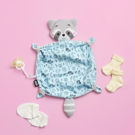 Toy - Comforter "Raccoon" with a holder for nipples, crumbs-10