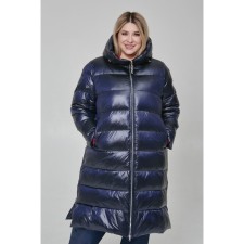 Female coat, size 64, dark blue color