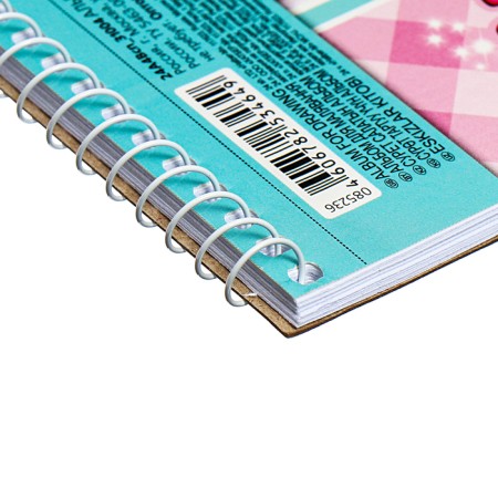Album for drawing A4, 24 sheets, on the crest, Pink, cover coated cardboard, perforation for separation, block 100 g/m2, mix-3