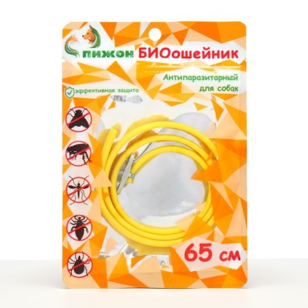 Bio -hazelnik "Pijon" for dogs from fleas and ticks, yellow, 65 cm