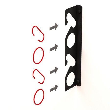 Holder for safe storage of fishing rods, wall-flowing, black-4