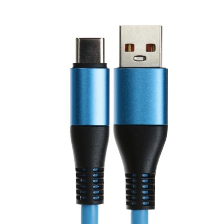 Type -C cable - USB, 5 A, TPE braid, thickened, 1 meter, blue-1