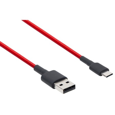 Cable Xiaomi Mi Brained (SJV4110GL), Type -C - USB, 1 m, nylon braid, red-2