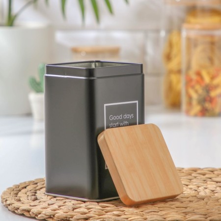 Bank for bulk products "Lifestyle Coffee", 9 × 9 × 15 cm, black color-1