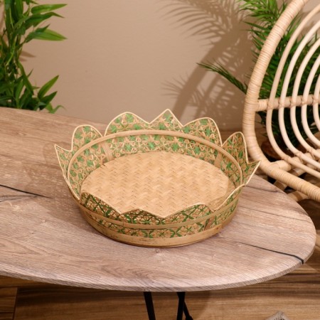Vase wicker, from bamboo 40x40x10 cm-1