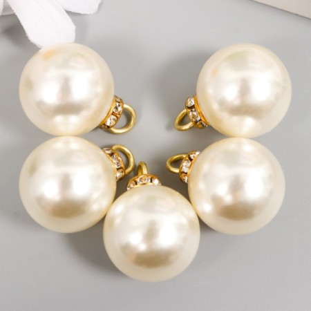 Decor for creativity plastic "Pearls with a loop" set 5 pcs 2x2x2-1