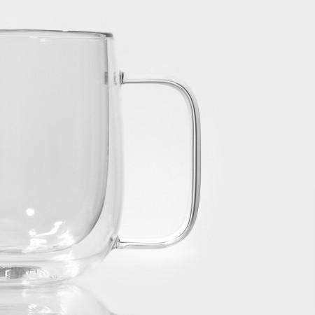 Glass mug with double walls Magistro "Adele", 300 ml-3