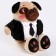 Soft toy "Bonya", in a black suit