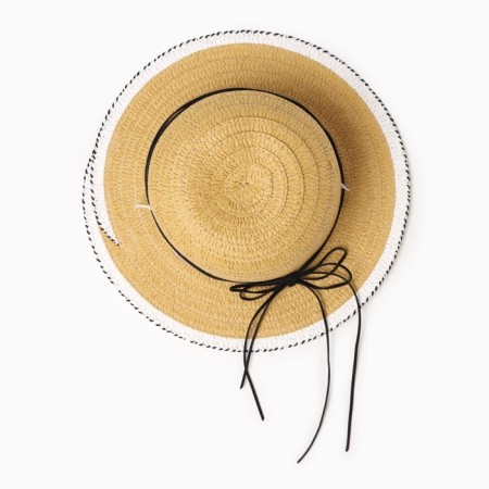 Hat for the girl Minaku "Puppet", size 50, beige color-4