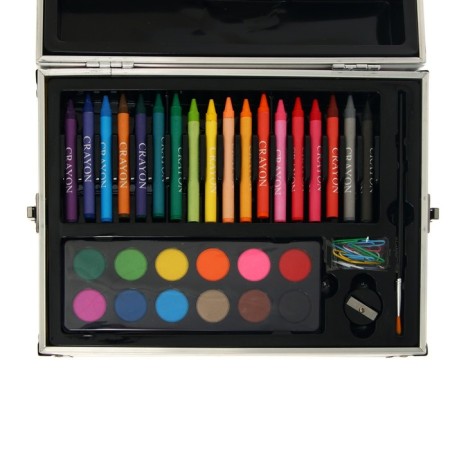 Set for drawing, in a suitcase, pink-4