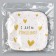 Disposable plate of square paper "Happy Birthday" heart, 16.5x16.5 cm