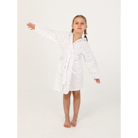 Children's robe with a hood, height 116 cm-4