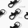 Metal carbine, 37 × 12 mm / 9 × 1.7 mm, 5 pcs, black color