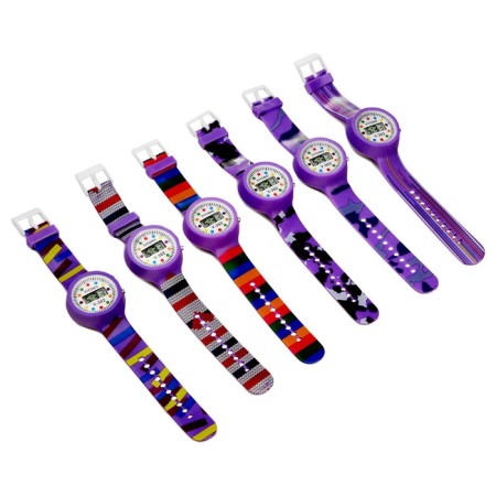 Watch of washing electronic, children's "pea", silicone strap, L-22 cm, purple-5
