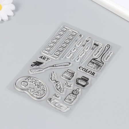 Stamp for creativity Silicon "Workshop of the Artist" 16x11 cm-1