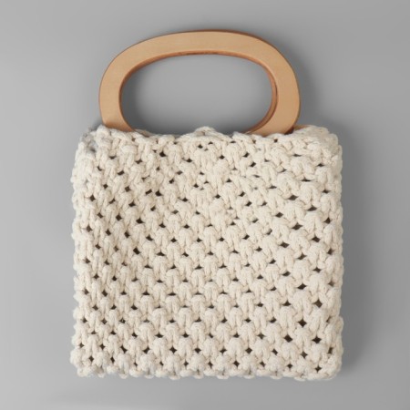 Handles for bags are wooden, d = 13 × 7.5 / 17 × 11.5 cm, 2 pcs, beige color-3