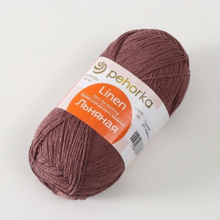 Yarn "linen" 55% linen, 45% cotton 330m/100g (377-coffee)-1