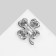 Brooch "Clover" multi-layer, white-green color in silver