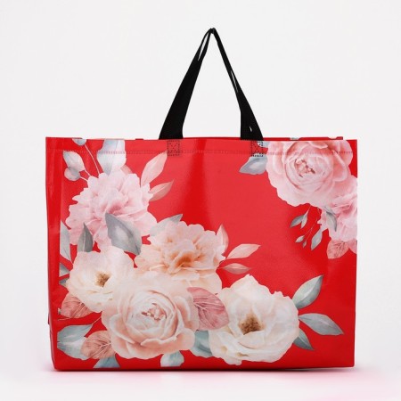 Household bag without fastening, red color-1