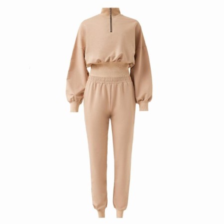 Costume (sweatshirt, trousers) minku: casual collection is beige color, size 42-5