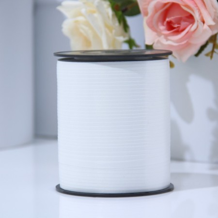 Tape for decor and gifts 0.5 cm x 500 m, white